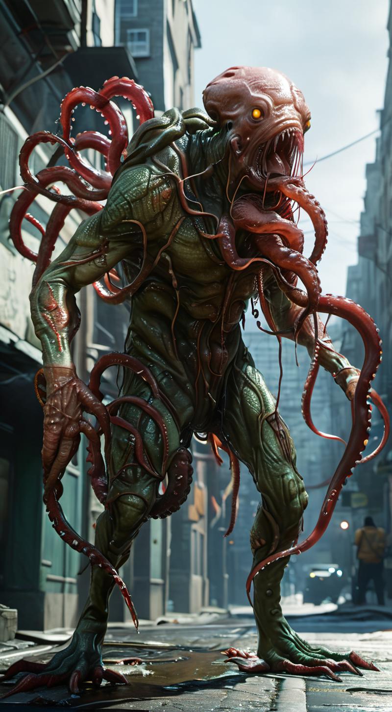 00391-399512171-A Bio-weapon creature with tentacles in city streets, highly detailed, ultra-high resolutions, 32K UHD, best quality, masterpiec.png